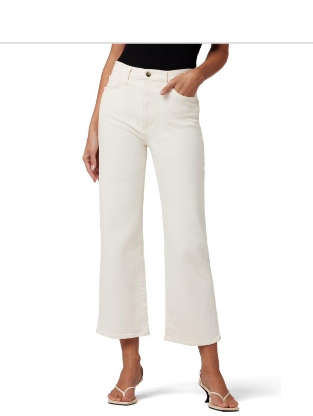 Joe's jeans the Blake Ecru High rise Wide Leg cropped Jeans Size 23 brand new